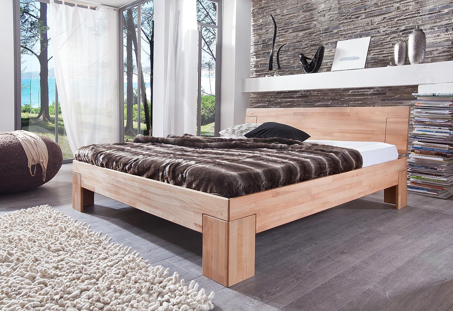 кровать двуспальная из массива дерева дуба